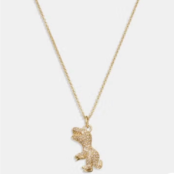 COACH Womens Signature Pavé Rexy Charm Pendant Necklace - Picture 1 of 5